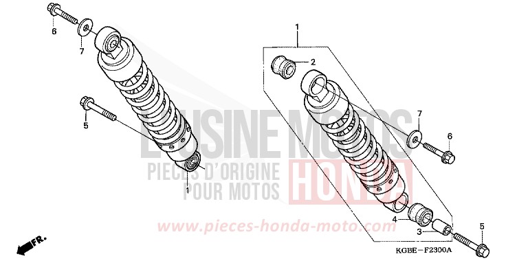 KISSEN, HINTEN von Shadow VT125C CARNELIAN RED METALLIC (R296) von 2004